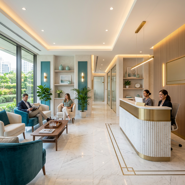 Elegant dental clinic reception